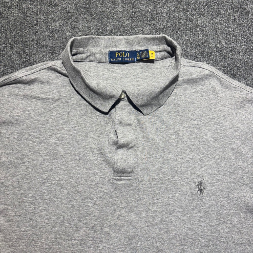 Polo Ralph Lauren Mens 2XLT Gray Heather Short Sleeve Jersey Polo Shirt Tall
